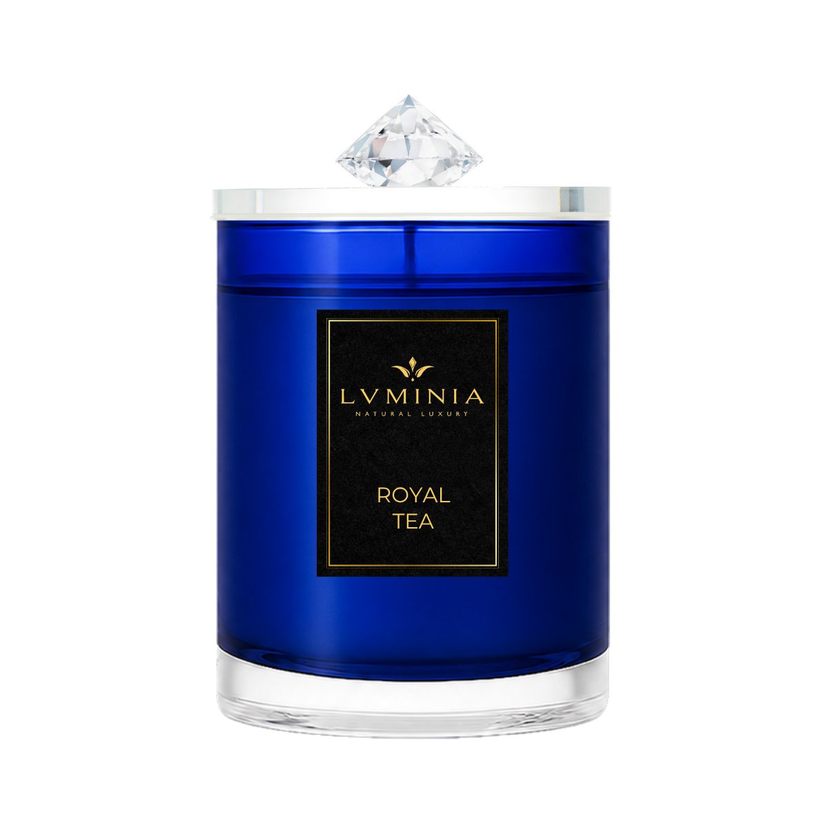 Royal Tea candle in Midnight Blue crystal, 260 g